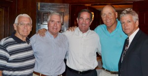 From (L to R):  Coach Bobby Marr, Dave Shaw, Jay Colling, Stan Pietkiewicz and Dr. Joe Sterling