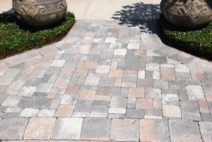 Concrete pavers are more contemporary in look than brick